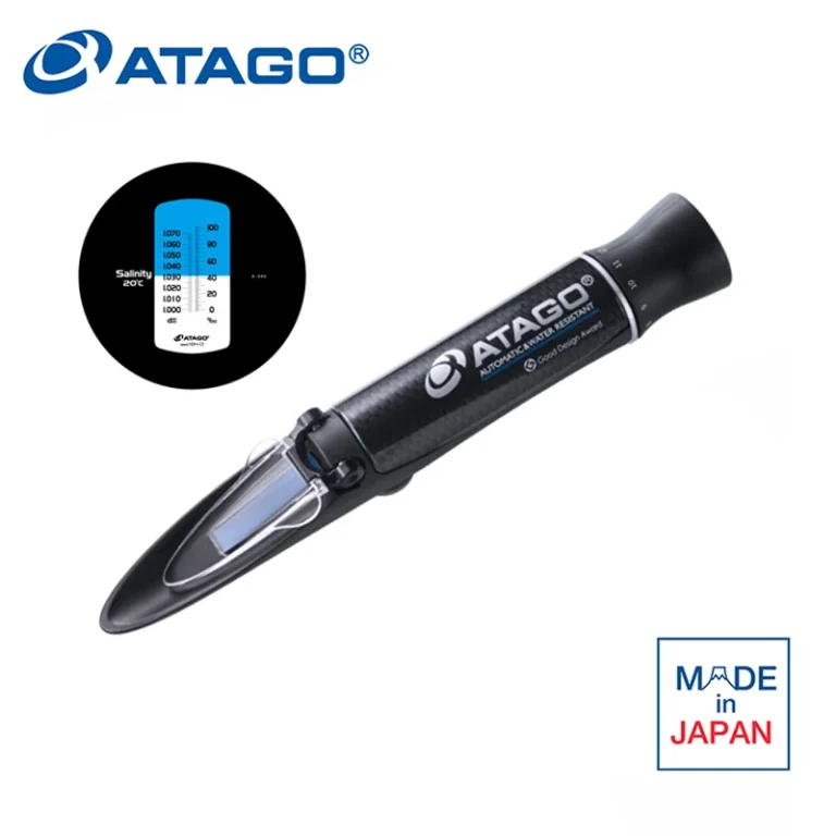 ATAGO 2493 MASTER-S/S/MillM Deniz Suyu Refraktometresi Tuzluluk: 0... 100‰ Özgül Ağırlık: 1.000... 1.070