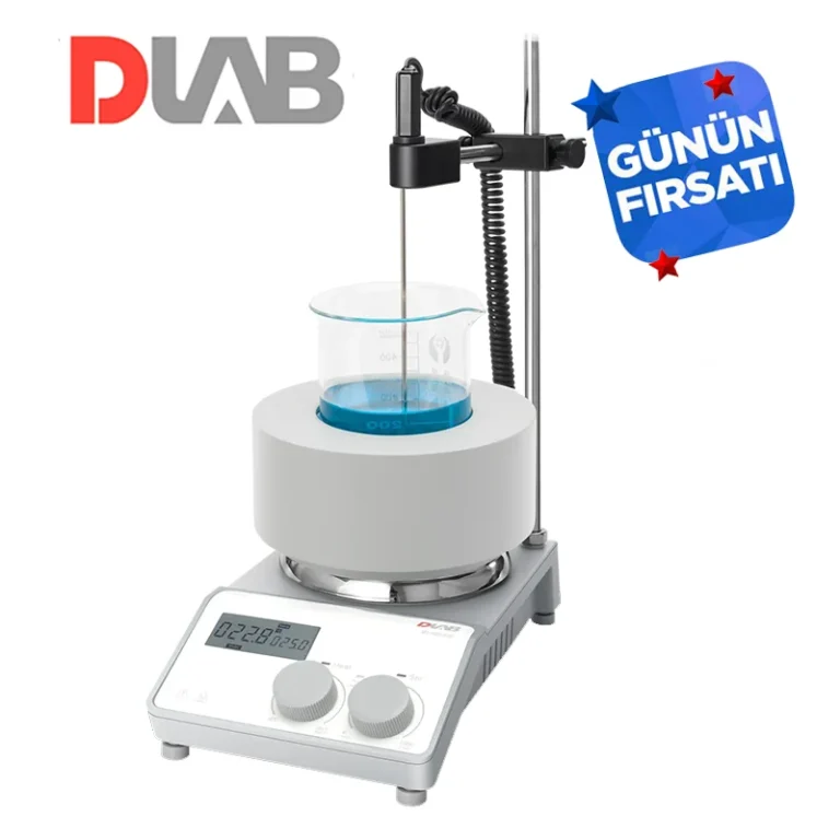 DLAB MS-H280-B100 Mantolu Isıtıcılı Manyetik Karıştırıcı 200... 1.500 rpm / 25... 280 °C / 100 mL Beher için